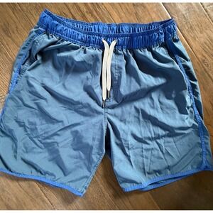 Fair Harbor Mens Blue Recycled Polyester Stretch Swim Trunks Board Shorts XL